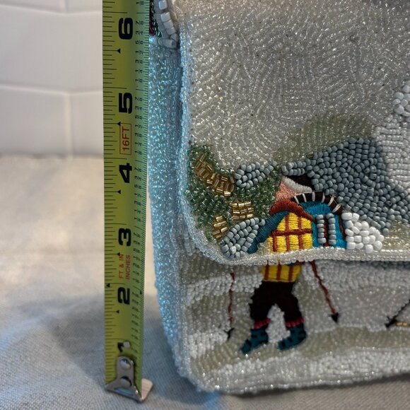 Viral Snow Skiing Beaded Bag - Winter White & Multicolor - Made in India - ⛷️❄️ - Picture 8 of 11